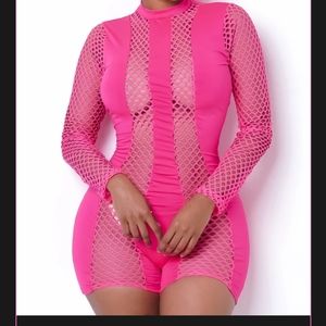 Neon Pink Short Romper